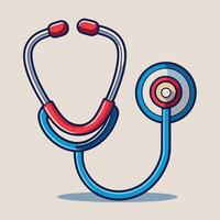 llustration of a Stethoscope in Modern Flat Style vector