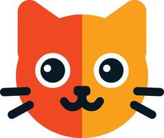 a cat's face with a yellow and orange background vector
