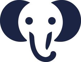 a blue elephant head with a white background vector
