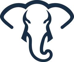 the elephant logo is shown in a black and white image vector