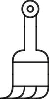 Minimalist Black-and-White Brush Icon with Sleek Curved Design and Details vector