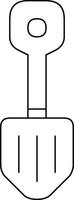Black and white outlined key icon, symbolizing security, access, and functionality. Useful for concepts like technology, safety, and keys. vector
