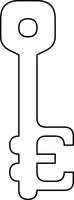 Key Design Shape Featuring The British Pound Currency Symbol Outline vector