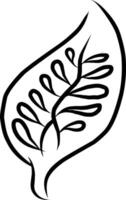 Stylized Leaf Illustration With Simple Artistic Design in Black Ink vector
