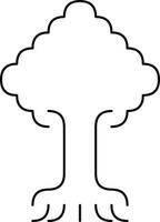 Minimalistic Black and White Tree Illustration with Detailed Roots Overview vector