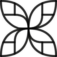 Abstract Geometric Flower Design with Bold Black Strokes and Symmetry vector
