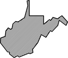 hatch line drawing of west virginia state map. png