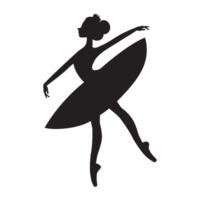 Ballerina in silhouette flat illustration isolated on transparent background png