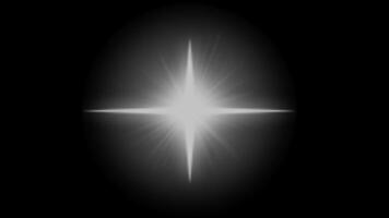 Bright Star Shining in Dark Background, Creating Glowing and Mystical Light Effect video