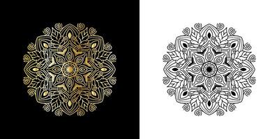 Luxurious Mandala Design Set in Golden and Black Color for Graphic Use vector