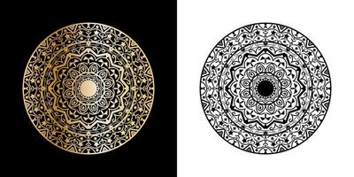 Golden and Black Mandala Design Set for Graphic Use vector