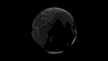 Dark Globe Representation of Earth Highlighting Continents and Oceans in Striking Visuals video