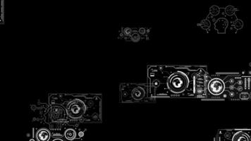 Futuristic Technology Interface Data Visualization and Graphs in Black Design Elements video