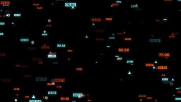 Dynamic data visualization technology colorful numbers and abstract shapes in digital realm video