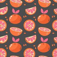 Seamless pattern with bright oranges vector