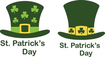 st patricks day hats with shamrocks on them vector