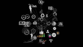 Teamwork and Business Icons Enhancing Collaboration Through Network Communication video