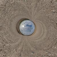 A view of the earth from inside a hole photo