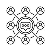 A circle with people connected to it vector