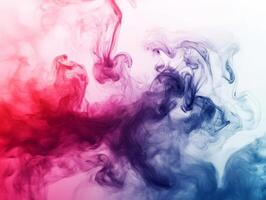 Abstract colorful smoke patterns blending in red and blue hues. photo