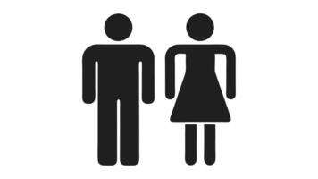 A black and white illustration of a man and woman vector
