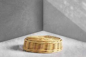 natural podium with concrete background photo