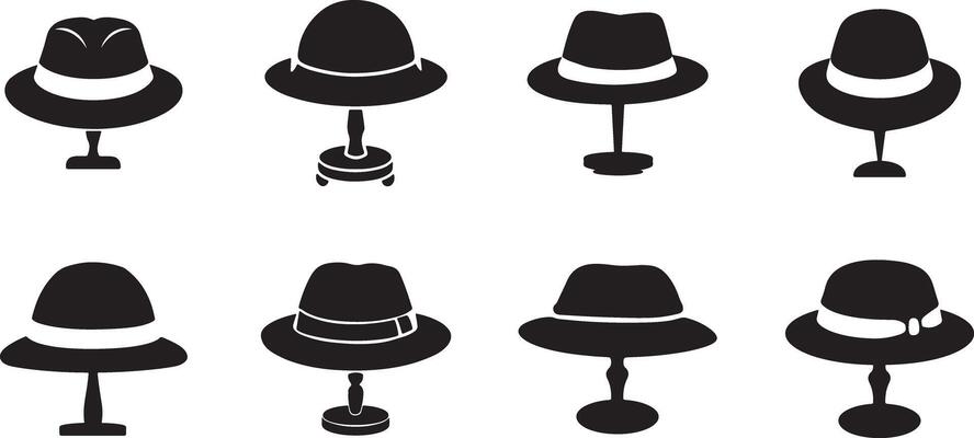 Various Hat Silhouettes for Creative Projects