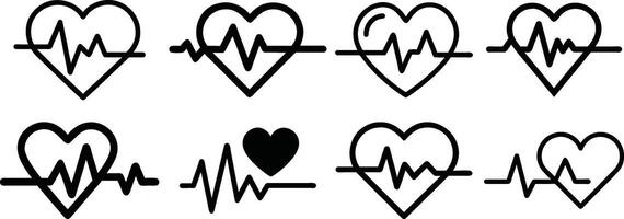 Heartbeat Line with Heart Symbol Design vector
