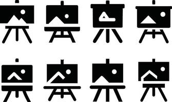 Collection of Black Picture Frames and Easels vector