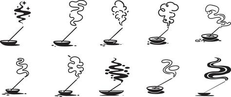 Various incense stick Smoke Illustrations in Format vector
