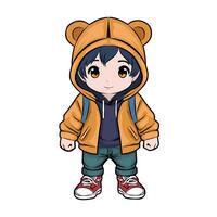 stylized little boy character illustration, good to use for stickers etc vector