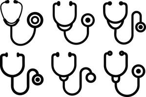 Collection of Stethoscope Illustrations vector