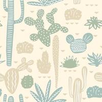Cactus seamless pattern. Cute desert cacti. Print for fabric vector