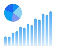 a graph of a pie chart with a blue circle vector