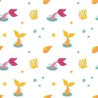 Seamless pattern with cute mermaids. Underwater pattern. Ocean pattern. Fairy tale pattern. illustration. vector