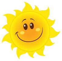 Sunny face with a smile and sparkling eyes, symbol of sunny mood vector