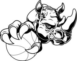 Dominant Rhino Athlete Showing Strength and Determination in Game vector