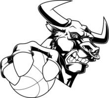 Dominant Bull Athlete Showing Strength and Determination in Game Mode vector