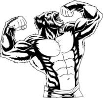 Aggressive Alpha Gorilla Displaying Dominance with Muscular Physique vector