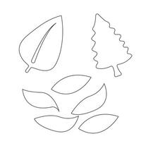 Leaf and Tree Silhouettes Outline Art, Nature, Forest, Environment, Ecology, Graphics vector