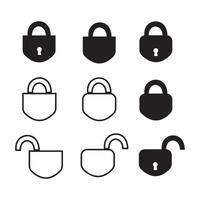 Lock Icons Set, Security, Privacy, Protection, Safety, Data Protection vector