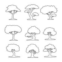 Nature Line Art, Trees, Forest, Landscape, Environment, Ecology vector