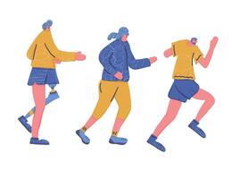 Runners group Different persons design vector