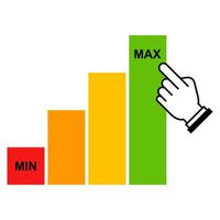 bar graph from minimum to maximum. vector