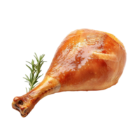 Perfectly Roasted Chicken with Aromatic Rosemary Garnish on a Transparent Background png