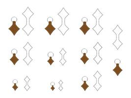 Diamond shape keychain key FOB Dieline Template vector