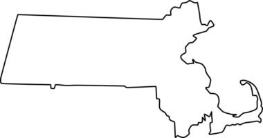 Massachusetts Outline Map Icon Design vector