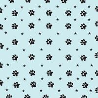 Stars and Dog footprints seamless pattern On White Background vector