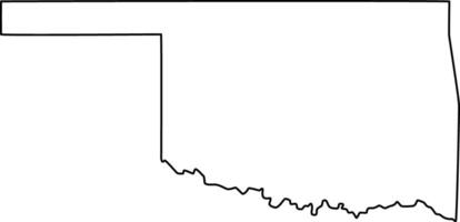 Oklahoma USA Outline Map Icon Design On White Background vector