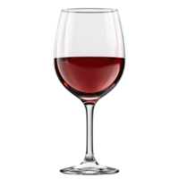 Perfectly Poured Glass of Red Wine, Showcasing the Depth and Richness of the Drink on a Transparent Background png